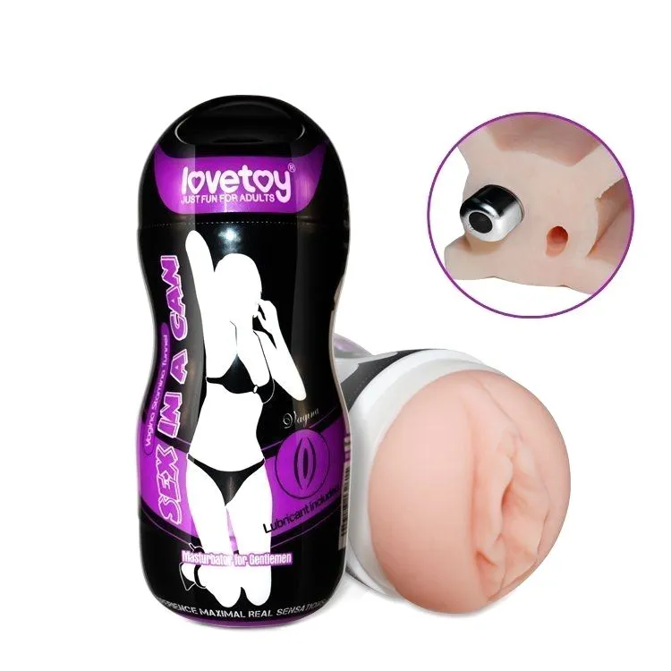 Мастурбатор Lovetoy Sex In A Can Vibra Vagina Tunnel, с вибропулей