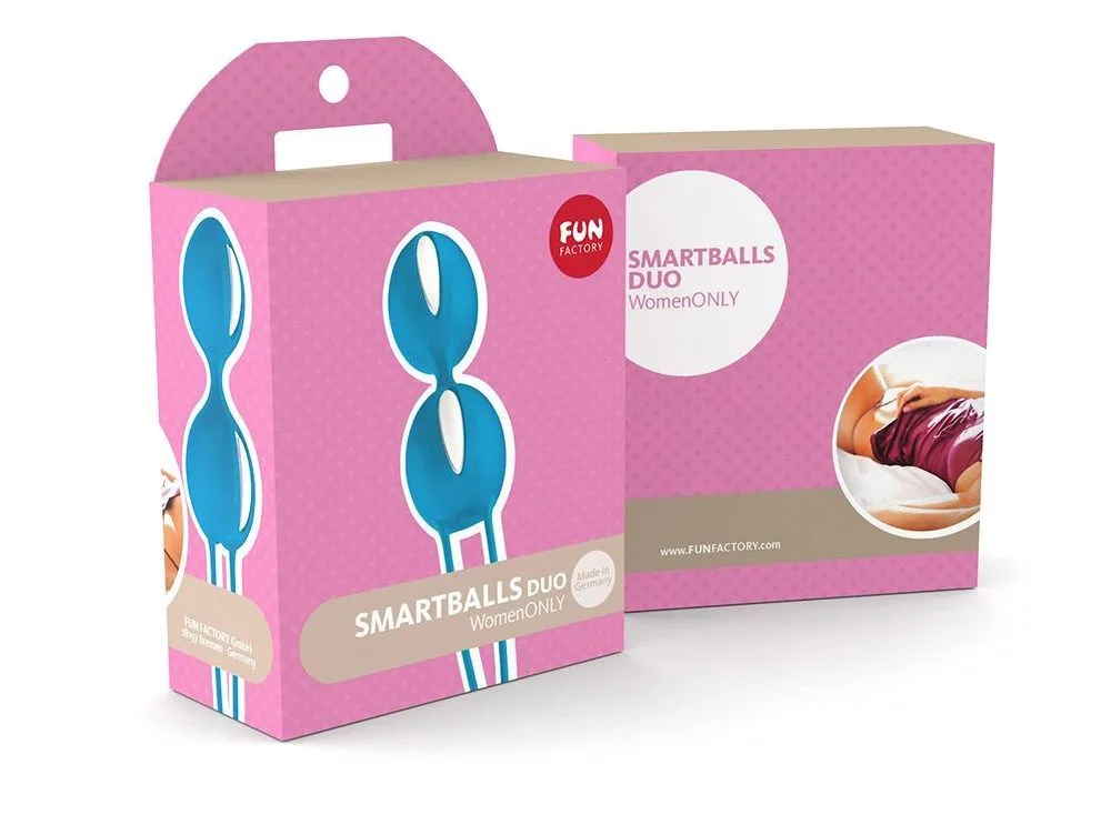 вагинальные шарики fun factory smartballs duo, ярко-голубые в СПб