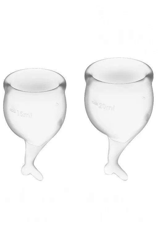 набор менструальных чаш satisfyer feel secure menstrual cup (transparent) в СПб