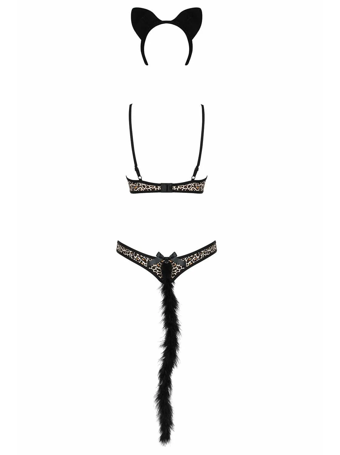 Эротическое комплект нижнего белья obsessive cheetia с хвостиком и ушками в СПб