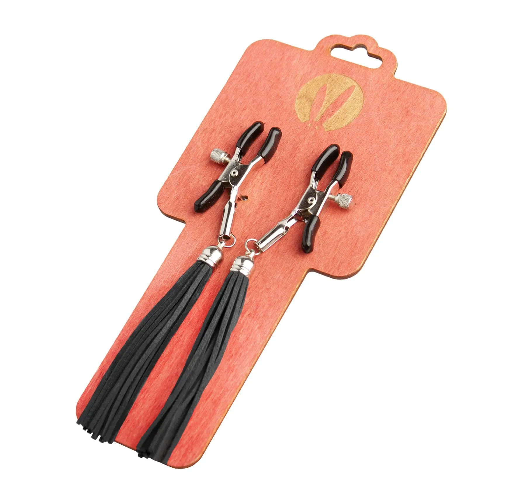 Зажимы на соски PinkRabbit с кисточками из замши, черные