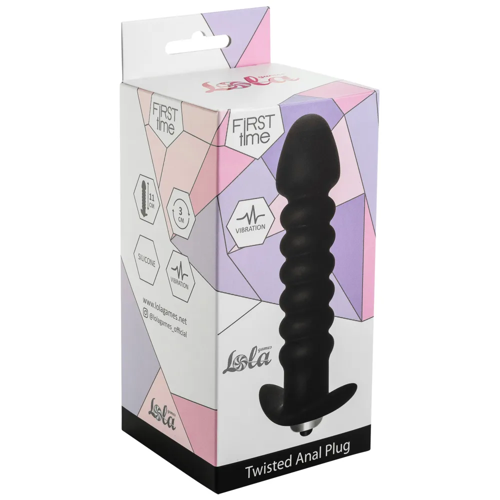 анальная пробка с вибрацией twisted anal plug black (батарейки ааа) 5007-03lola в СПб