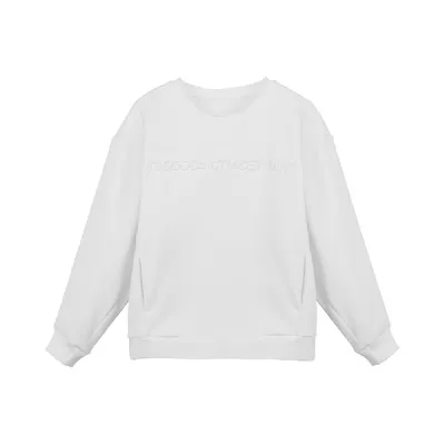 Свитшот Pink Rabbit идеальный оверсайз, молочный, M/L