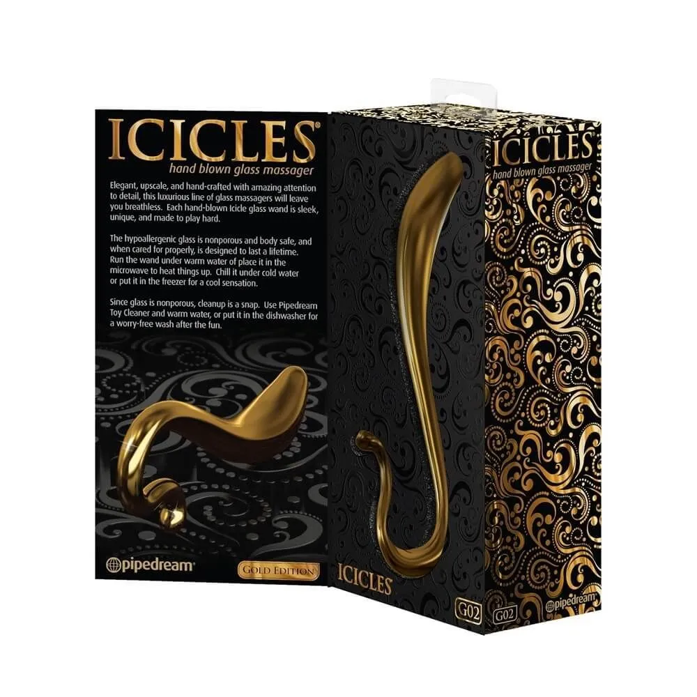 фаллоимитатор pipedream icicles gold edition g02, стеклянный в СПб