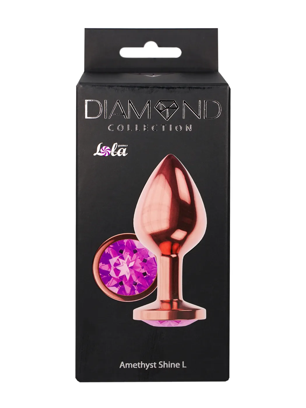 анальная пробка diamond amethyst shine l розовое золото 4025-02lola в СПб