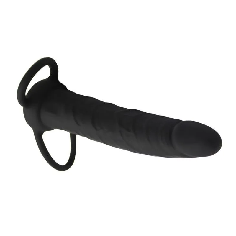 насадка анальная lovetoy silicone fantasy duoble prober, чёрная в СПб