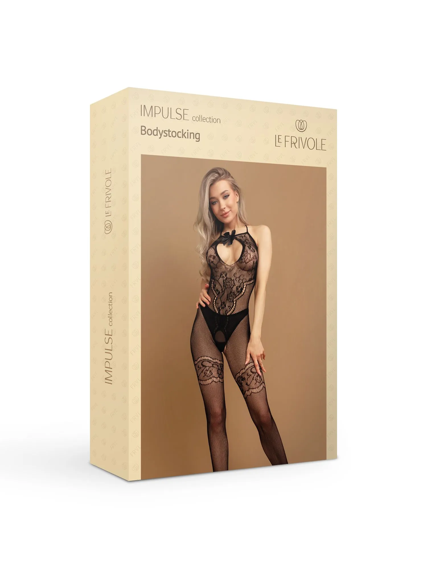 Эротическое черный боди-комбинезон с бантиком и вырезом на груди в СПб