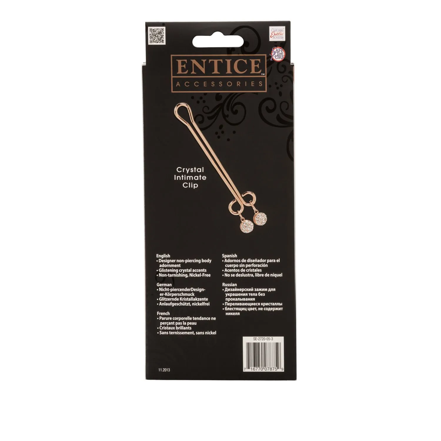 зажим интимный california exotic novelties entice crystal intimate clip, с кристаллами в СПб