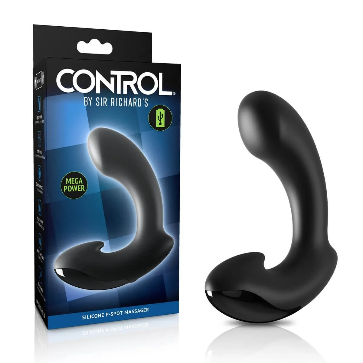 анальный массажер control by sir richards silicone p-spot massager, чёрный в СПб