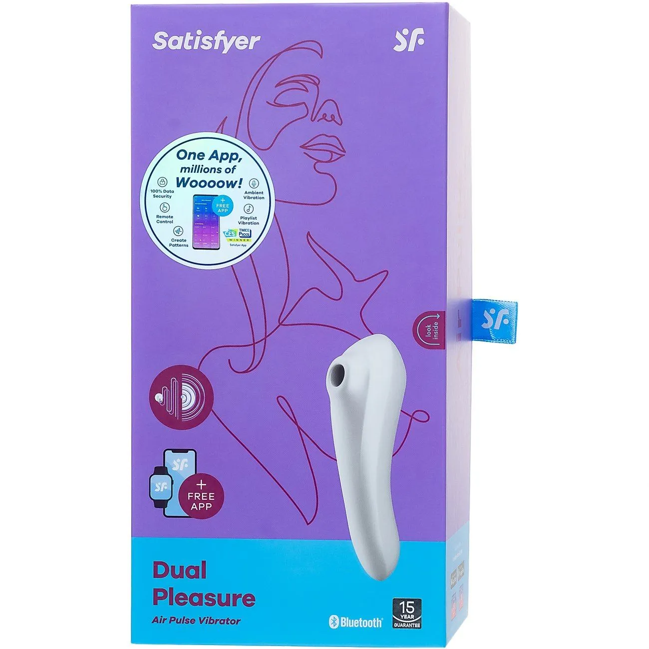 вакуум-волновой бесконтактный стимулятор клитора satisfyer dual pleasure, белый в СПб