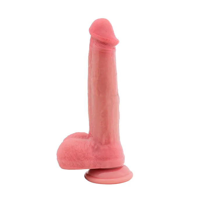 Вибромассажер, телескопический реалистичный, с подогревом, 17 см, телесный