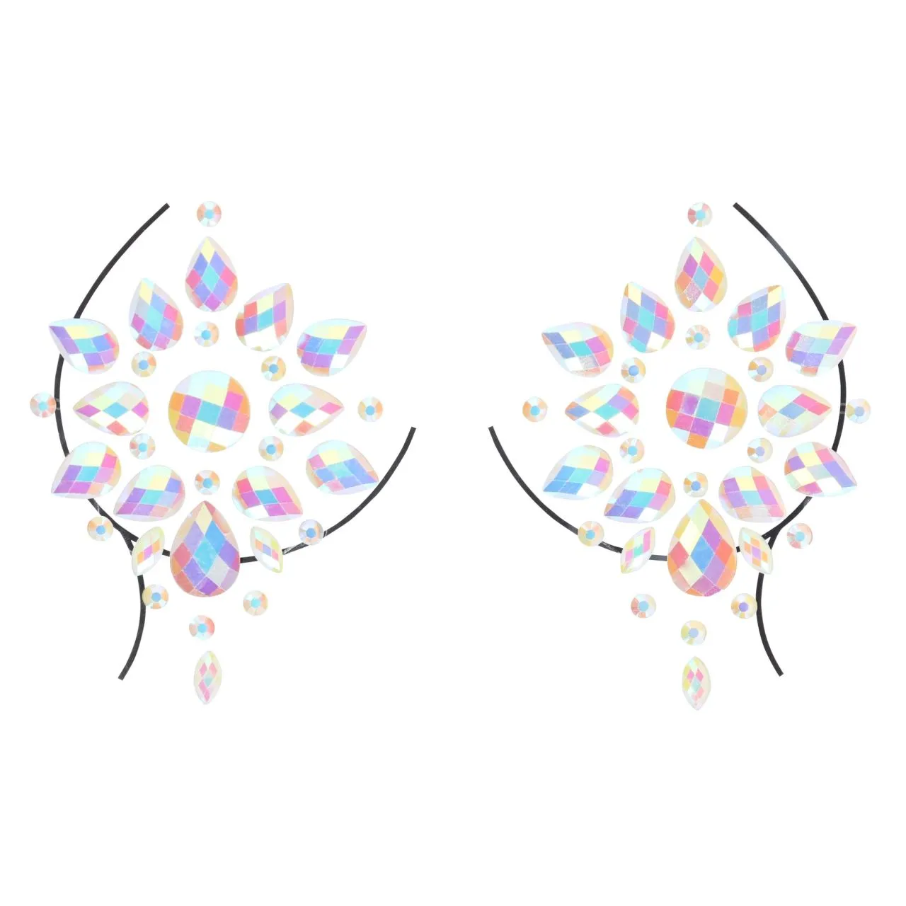 декоративное украшение (камни) на клеевой основе body jewelry stickers - nipples - glow in the dark в СПб