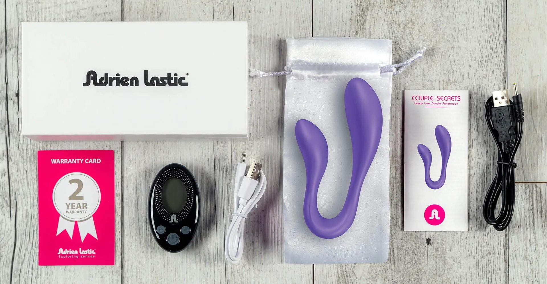 вибратор для пар adrien lastic couple secrets ii с пультом, фиолетовый в СПб