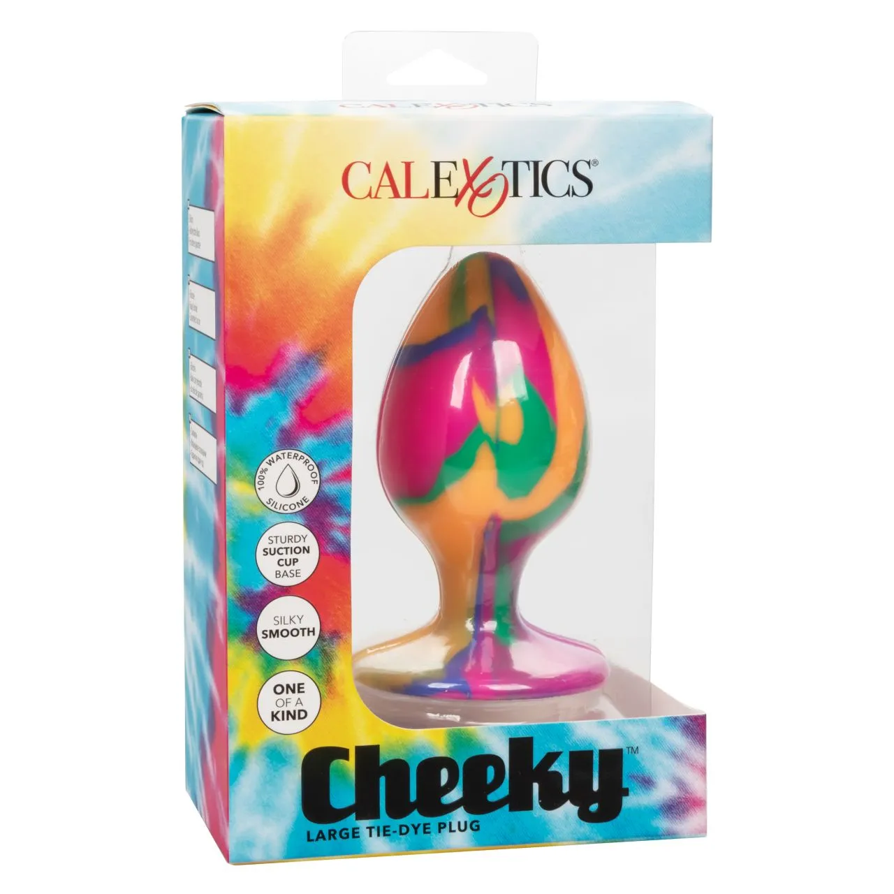 яркая анальная пробка l из силикона cheeky large tie-dye plug в СПб