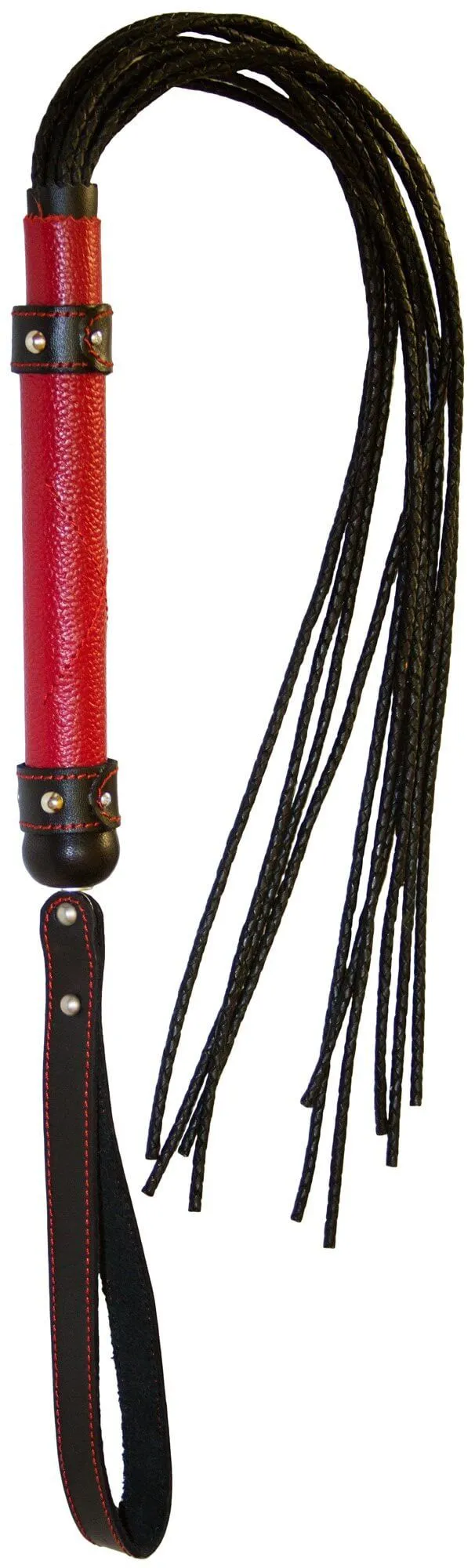 плеть с плетеным хвостом, черно-красная в СПб