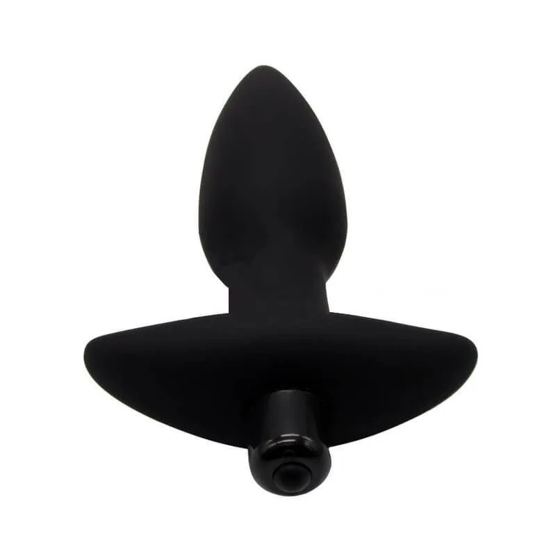 анальная пробка lovetoy silicone fantasy anal plug, с вибрацией, чёрная в СПб