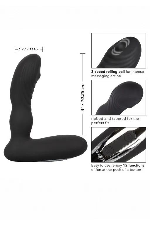 перезаряжаемый силиконовый массажер простаты roller ball probe с функцией "вращающийся шарик" в СПб