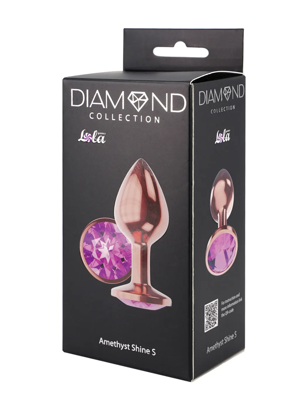 анальная пробка diamond amethyst shine s розовое золото 4025-01lola в СПб