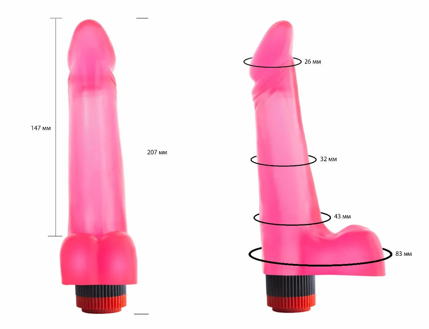 вибромассажер гелевый розовый 225000ru в СПб