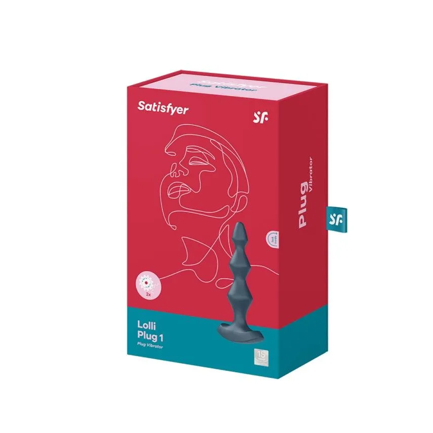 пробка анальная с вибрацией satisfyer lolli plug 1, серая в СПб