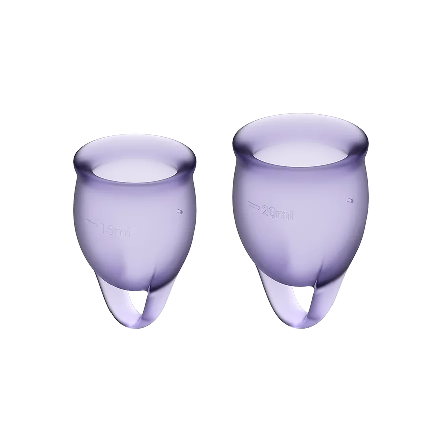 Набор менструальных чаш Satisfyer Feel Confident, фиолетовый, 2 шт