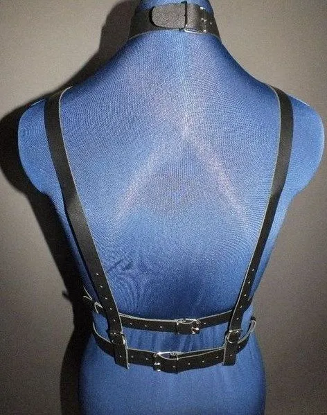 Эротическое бондажный комплект подиум с ошейником, черный в СПб