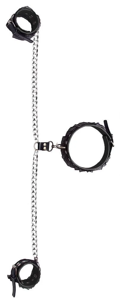 ошейник и наручники декоративные с кружевом индиго на цепочках в СПб