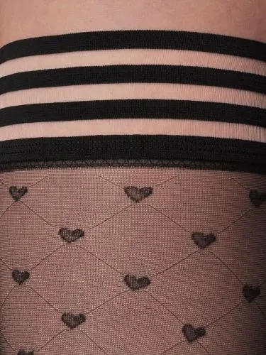 Эротическое чулки mirey с силиконовой резинкой и рисунком "сердечки" sweet 20 в СПб