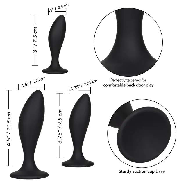 набор из трех анальных пробок silicone curve anal kit в СПб
