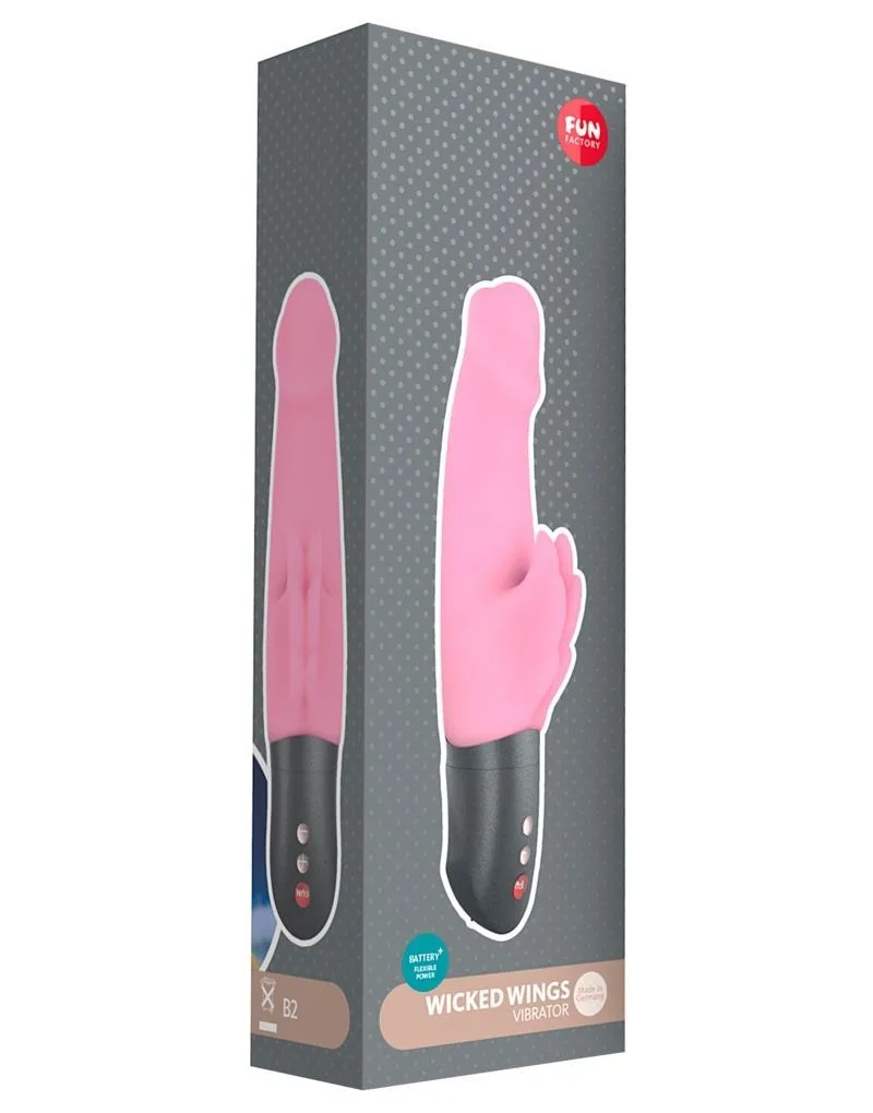 вибратор fun factory wicked wings battery plus, нежно-розовый в СПб