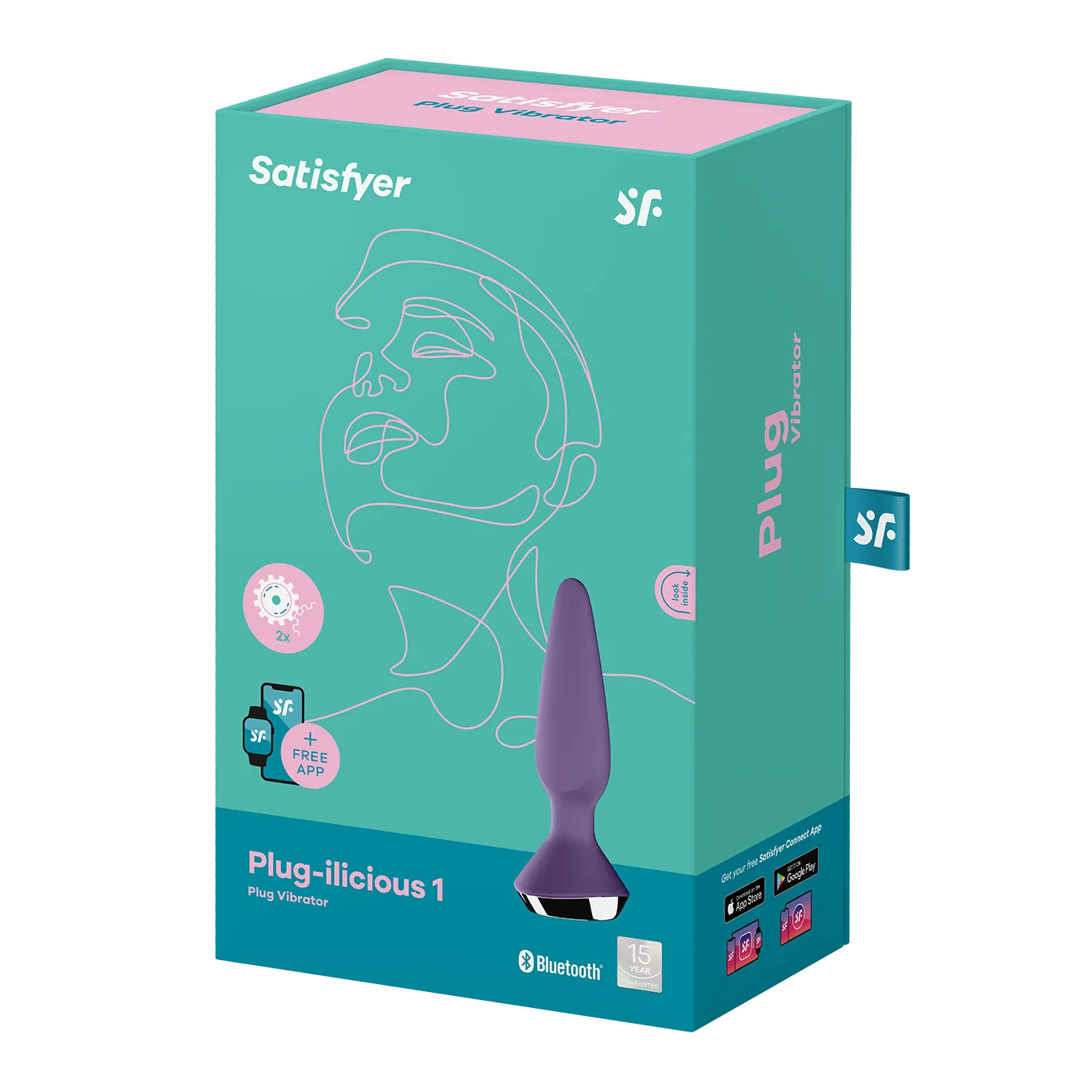 анальная пробка с вибрацией satisfyer plug-ilicious 1 connect app purple 003221sa в СПб