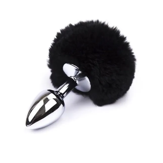 Хвостик кролика Pink Rabbit Lucy со съемной пробкой, размер S, черный