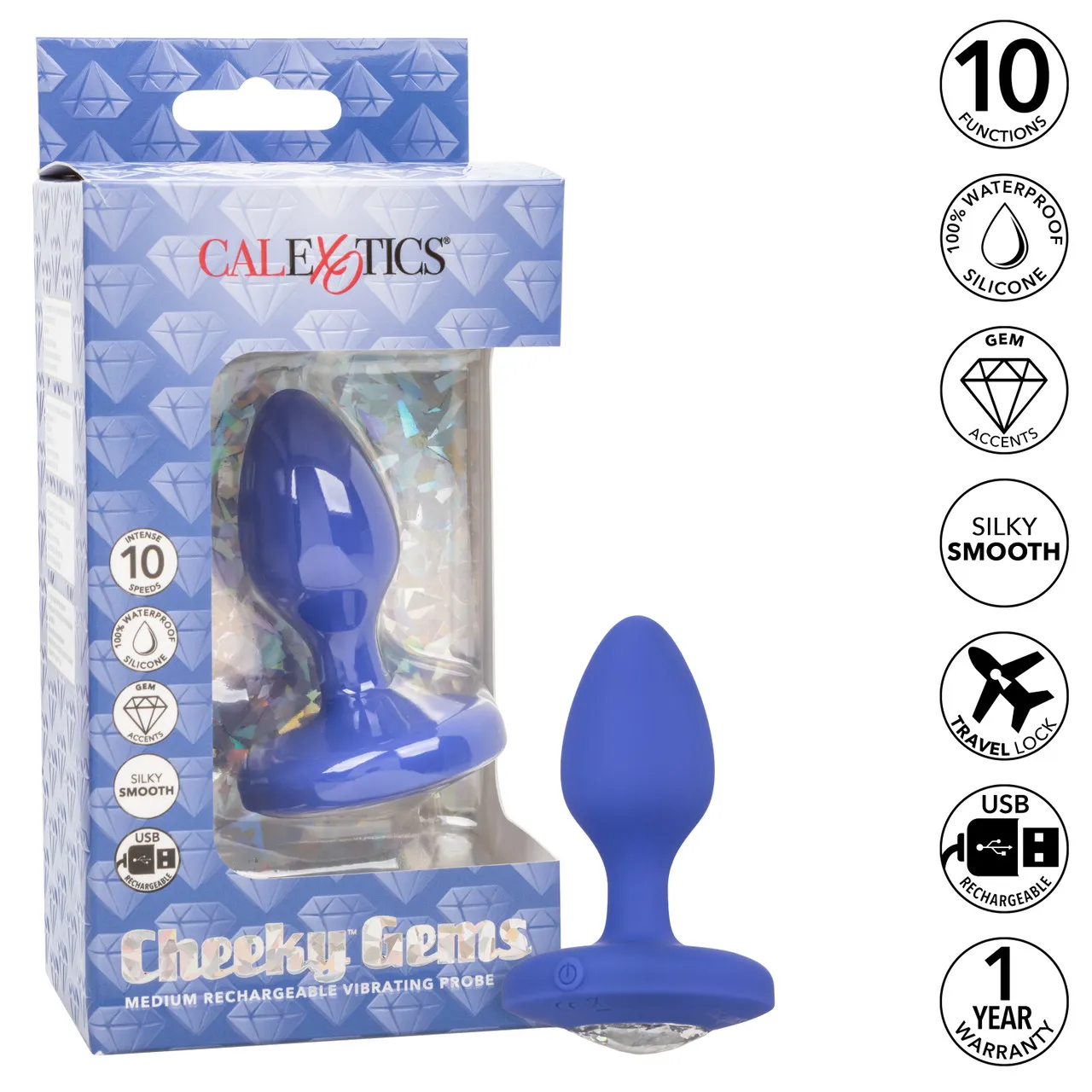 перезаряжаемая анальная вибропробка cheeky gems medium rechargeable vibrating probe в СПб