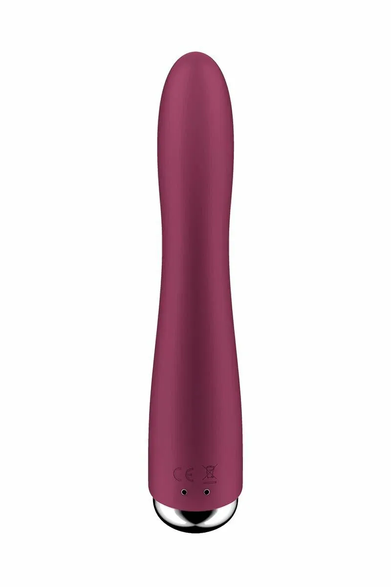 вибратор для точки g  с ротацией satisfyer spinning vibe 1, силикон, бордовый, 17,8 см в СПб