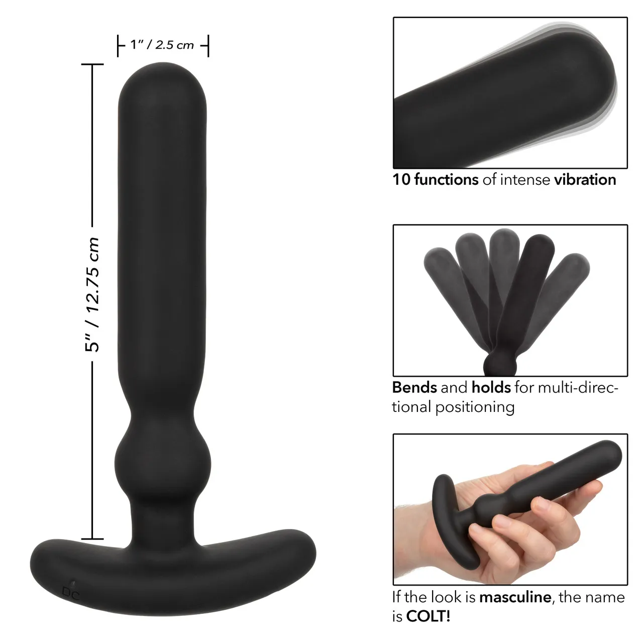 перезаряжаемый анальный вибростимулятор colt rechargeable large anal-t в СПб