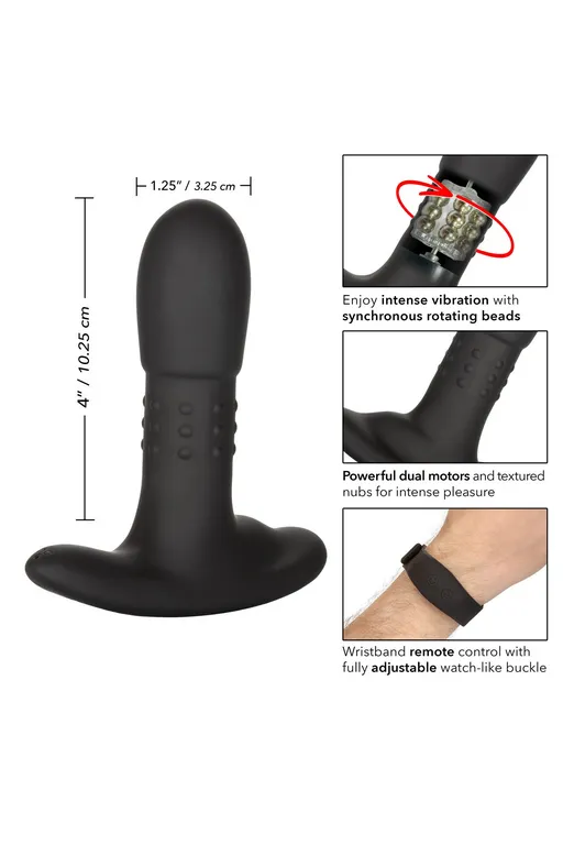 перезарежаемый анальный стимулятор beaded probe с функцией "ротации" и управлением с браслета в СПб