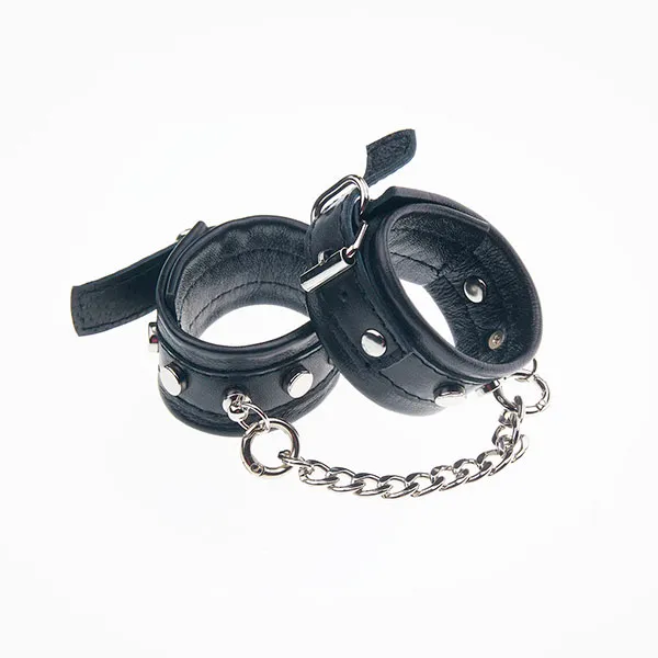 наручники-таблетки, кожаные чёрные в СПб