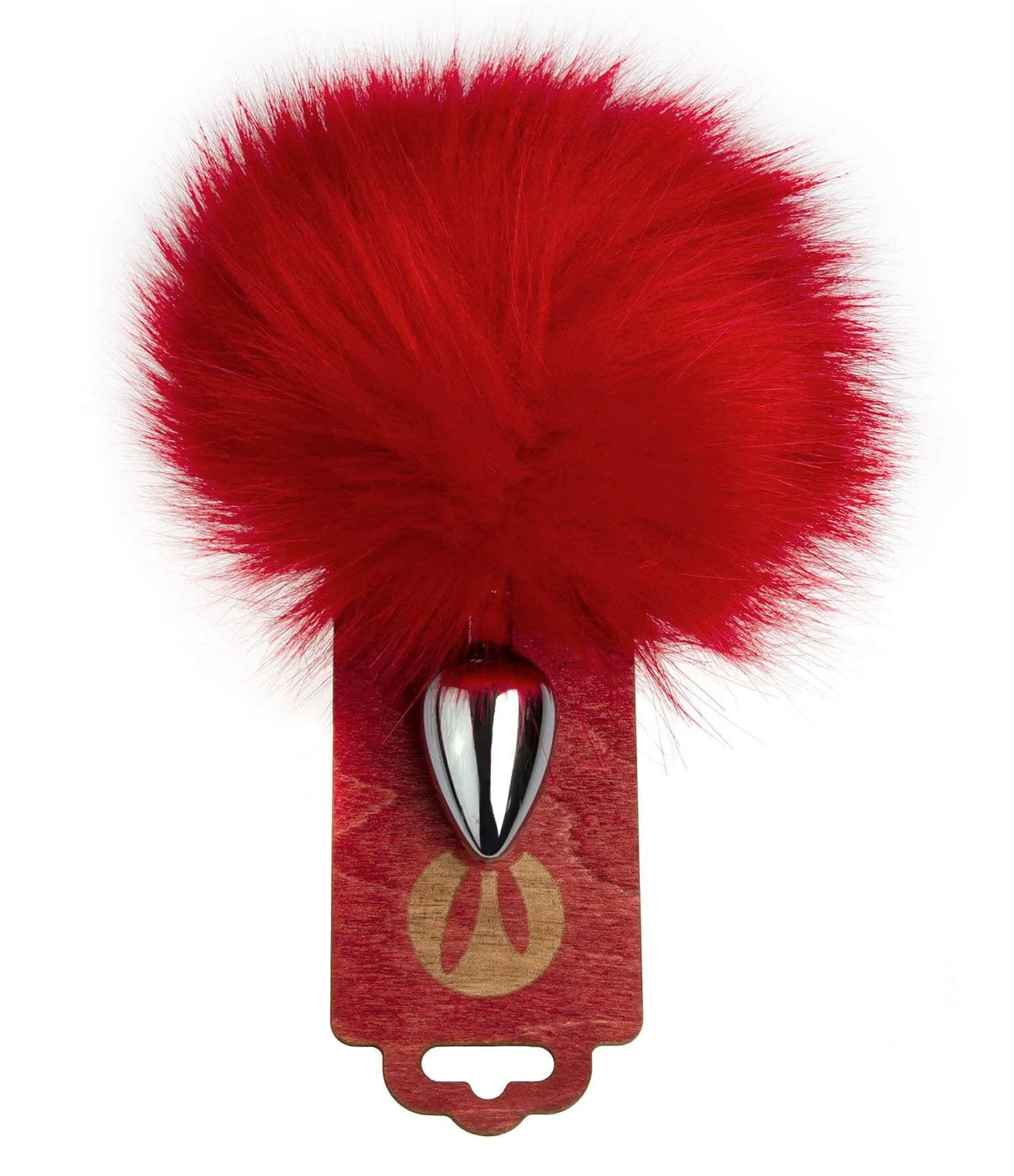 Анальная пробка PinkRabbit с хвостом кролика, красная