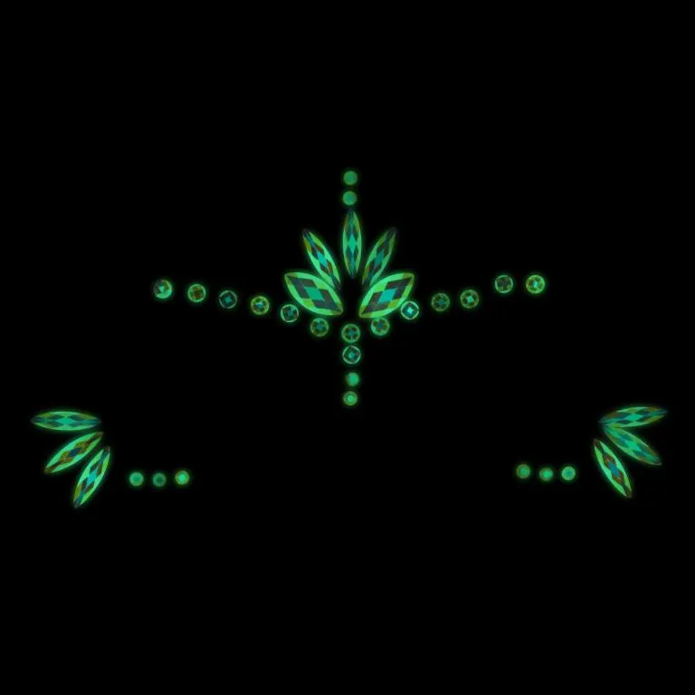 декоративное украшение (камни) на клеевой основе body jewelry stickers - face - glow in the dark - o в СПб