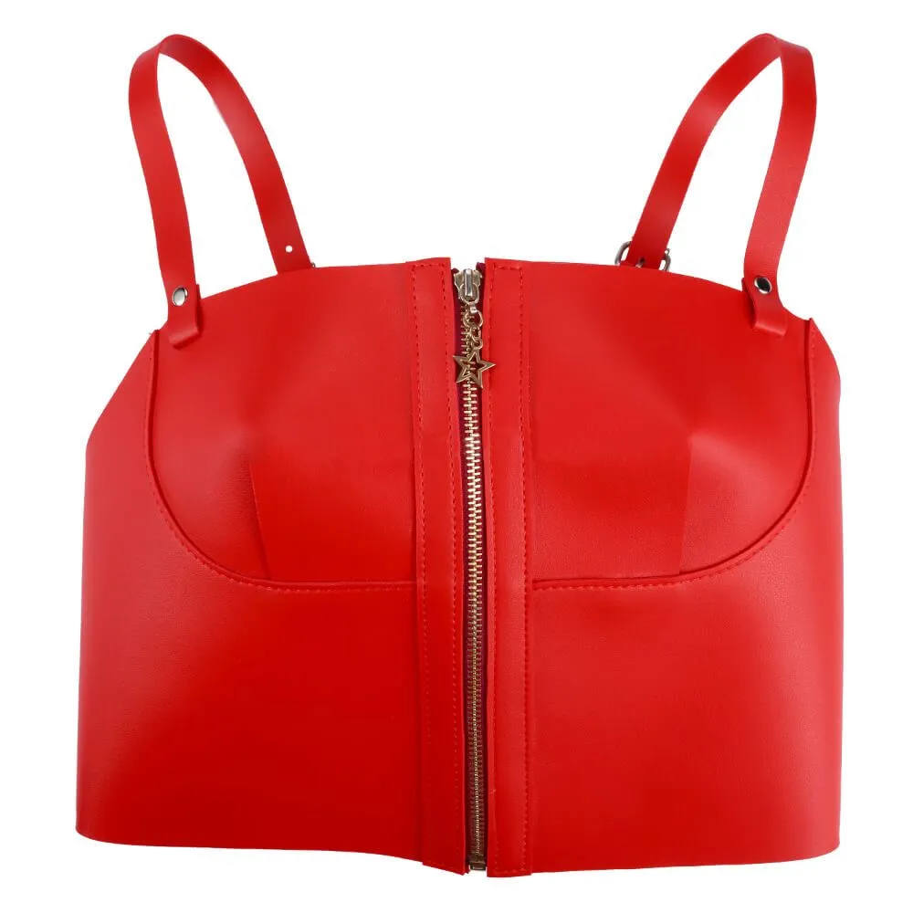 Эротическое корсет на молнии lapin rose harness, красный в СПб