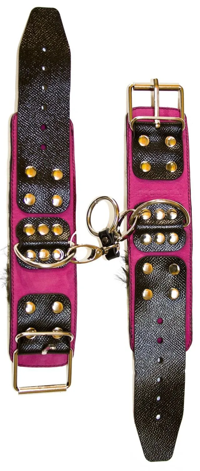 наручники декоративные с мехом piccola, розовые в СПб