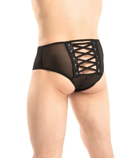 Эротическое трусы мужские со шнуровкой flirton 2921 черные в СПб