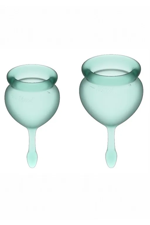 набор менструальных чаш satisfyer feel good menstrual cup (dark green) в СПб