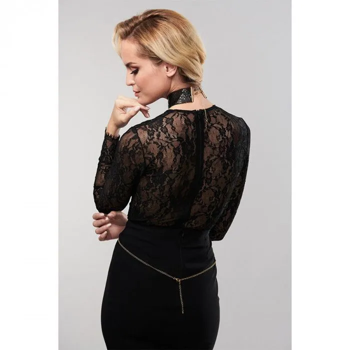 колье bijoux indiscrets desir metallique mesh collar, черное в СПб