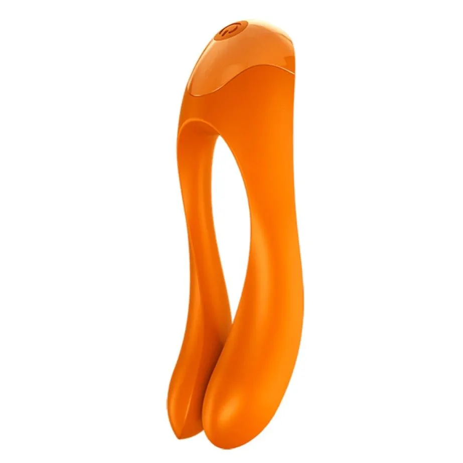 мини-вибратор на палец satisfyer candy cane, оранжевый в СПб