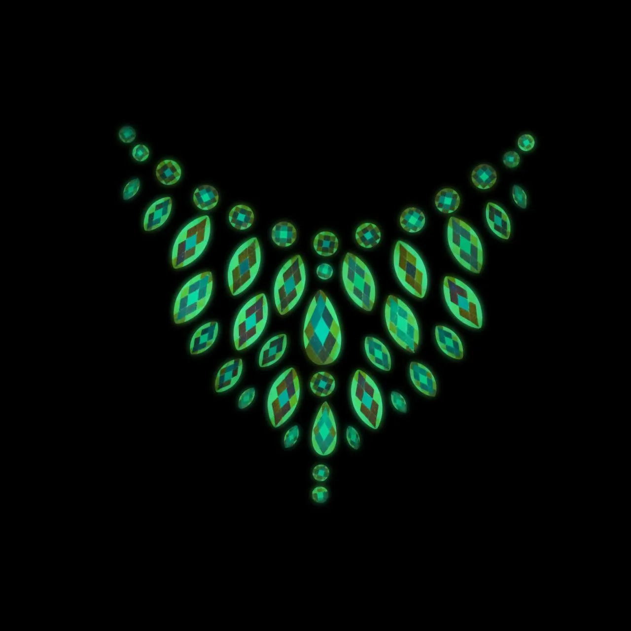декоративное украшение (камни) на клеевой основе body jewelry stickers - chest - glow in the dark - в СПб