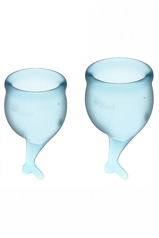 набор менструальных чаш satisfyer feel secure menstrual cup (light blue) в СПб