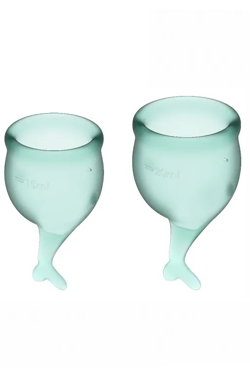 набор менструальных чаш satisfyer feel secure menstrual cup (dark green) в СПб