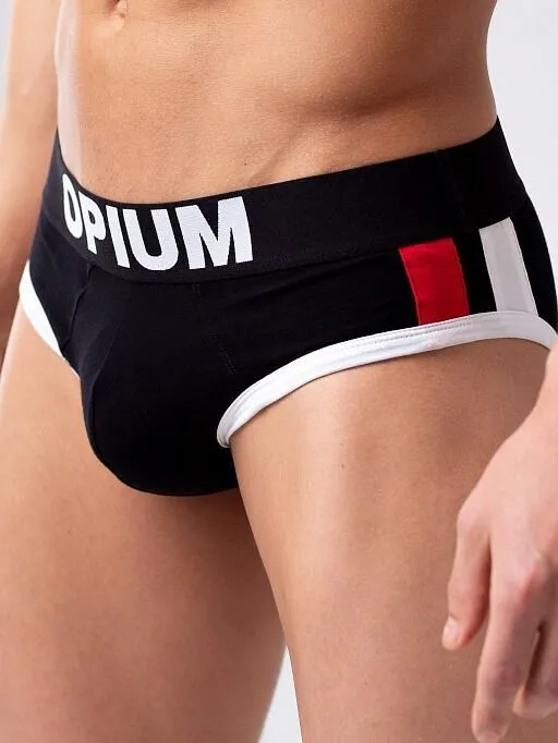 Эротическое трусы мужские слипы opium r137, черные в СПб