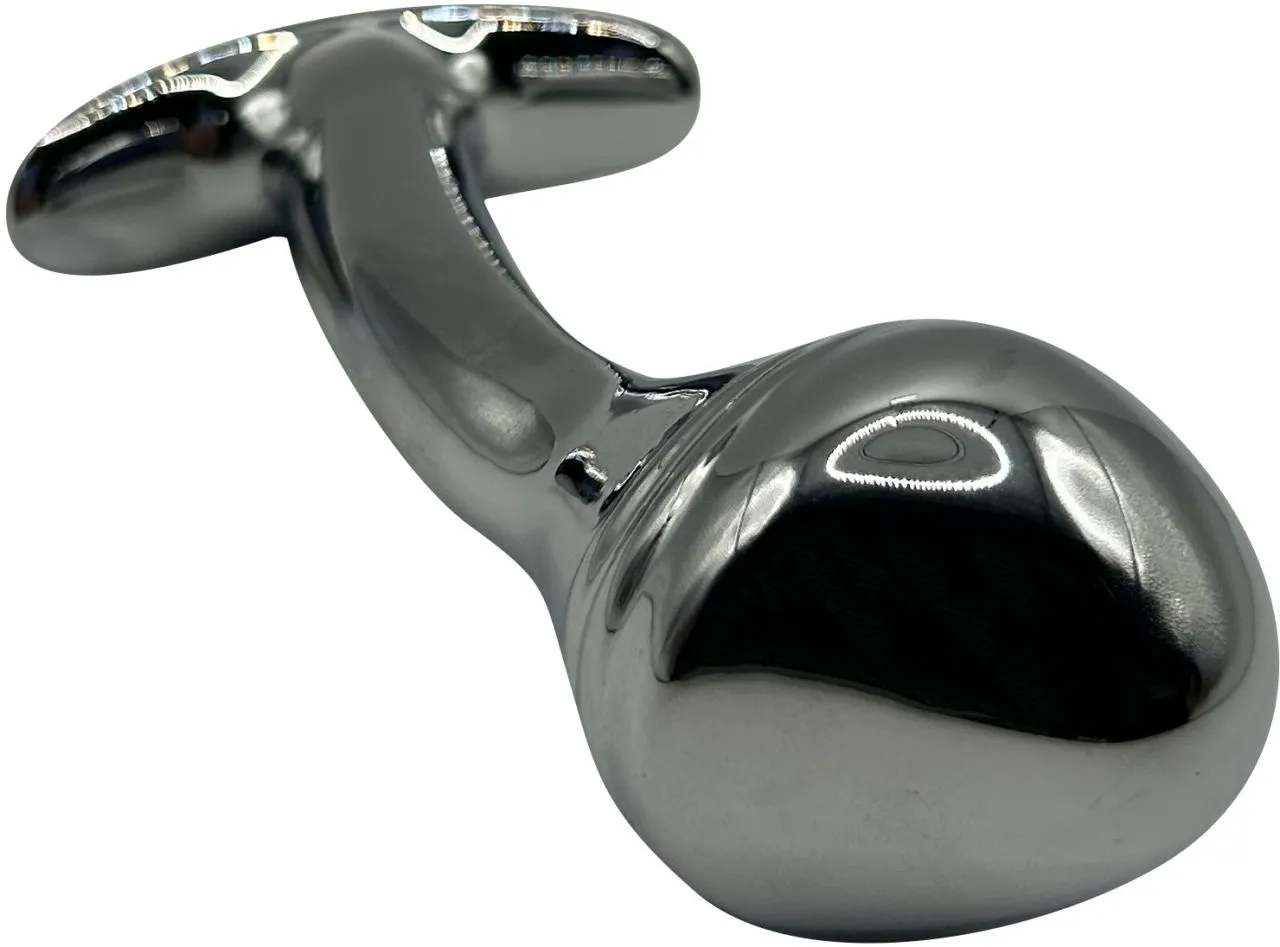 изогнутая алюминивая анальная пробка для ношения small в СПб